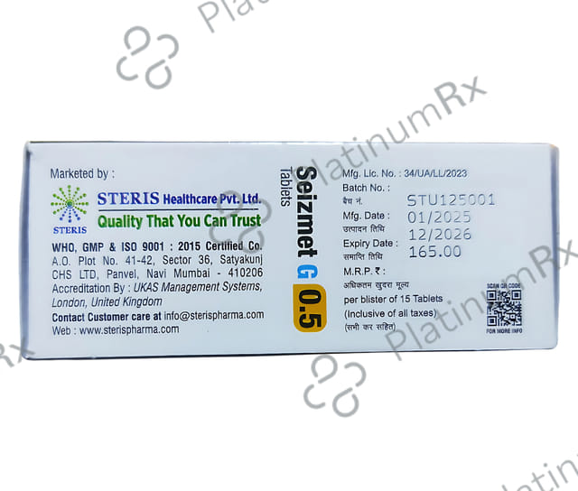 Seizmet G 0.5/500mg Tablet 15s