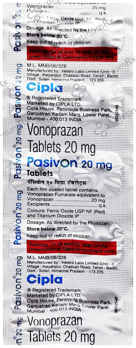 Pasivon 20mg Tablet 10s
