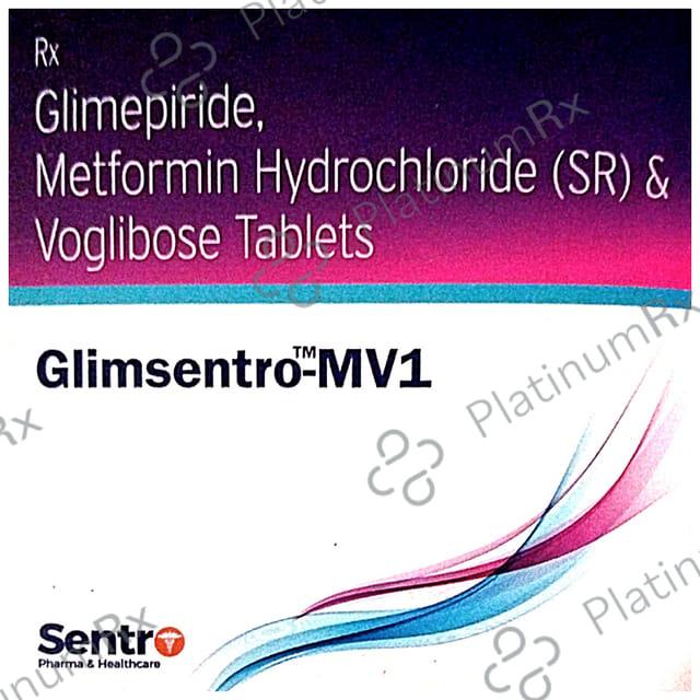 Glimsentro MV1/500/0.2mg Tablet SR 15s