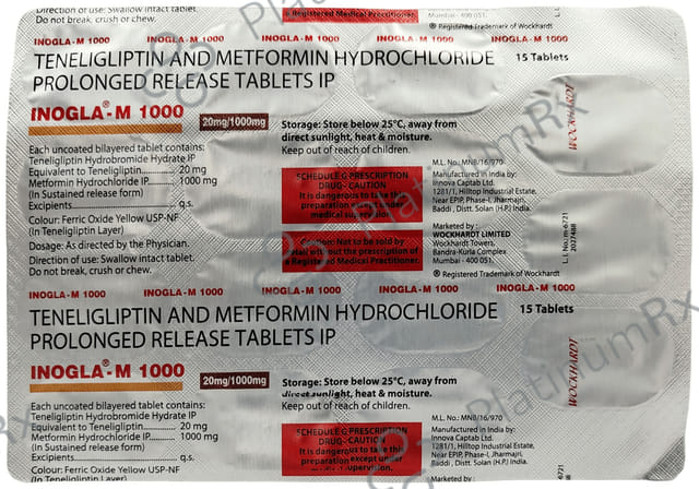 Inogla M 1000 Tablet PR 1000/20mg 15s