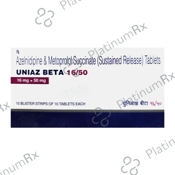 Uniaz Beta 16/50mg Tablet 10s
