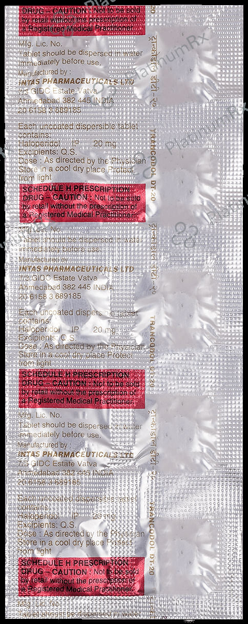 Trancodol 20mg Tablet DT 10s