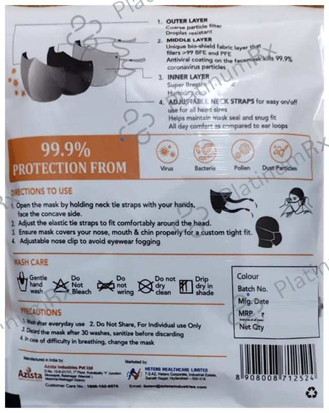 Defend99 Self Sanitizing 99% Filtration Reusable Mask