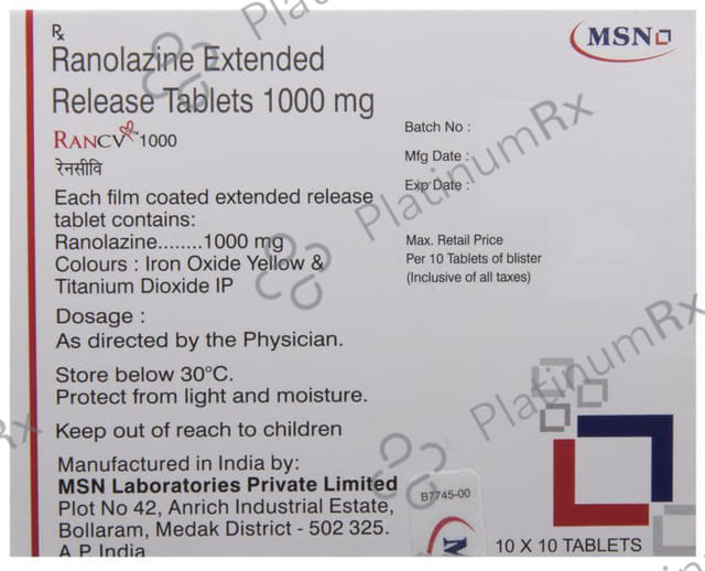 Rancv 1000mg ER Tablet 10s