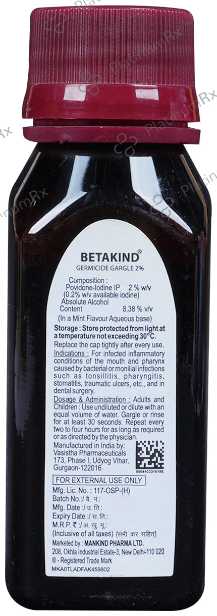 Betakind 2% Mint Flavour Gargle 50ml