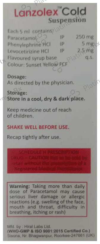 Lanzolex Cold Oral Suspension