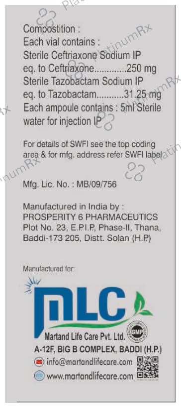 Ceftamart T 281.25mg Injection