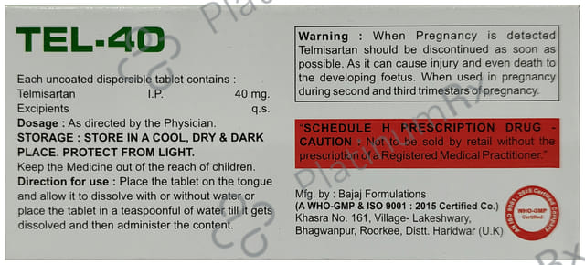 Tel 40mg Tablet 10 Tablet Alka Pharma