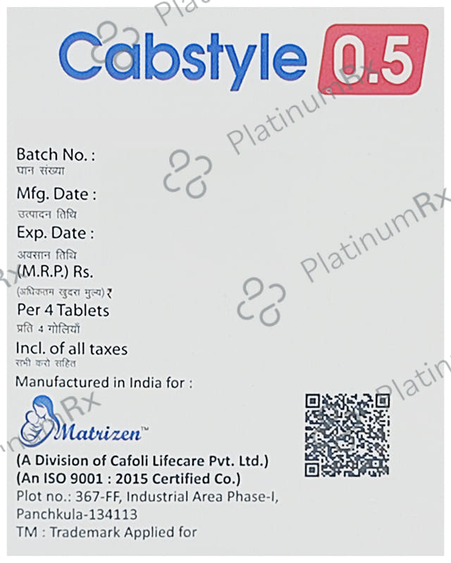 Cabstyle 0.5mg Tablet 4s