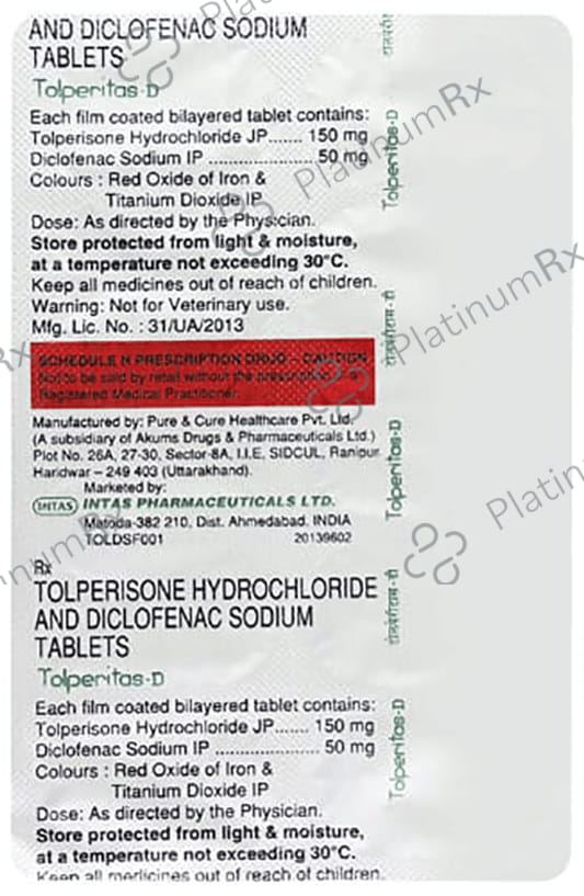 Tolperitas D 50/150mg Tablet 10s