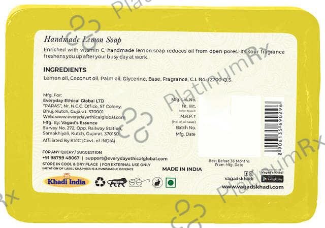 Vagad's Khadi Herbal Handmade Soap Lemon Soap