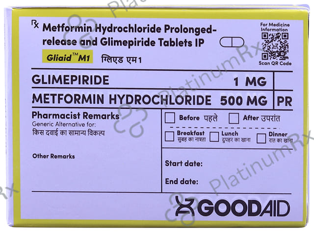 Gliaid M1/500mg Tablet PR 10s