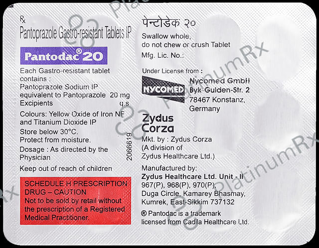 Pantodac 20mg Tablet 15s