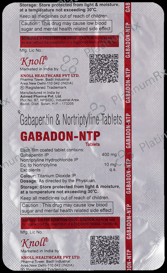 Gabadon-NTP 400mg/10mg Tablet