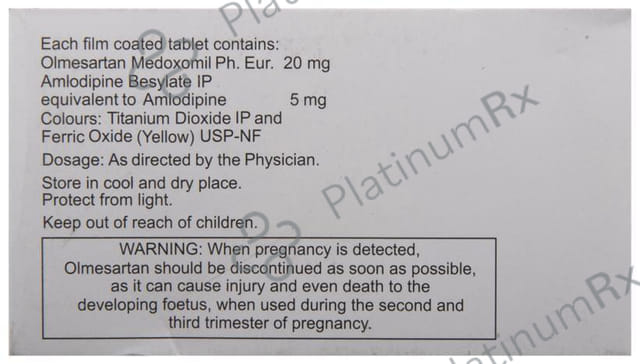 Olmesar A 5/20mg Tablet 15s