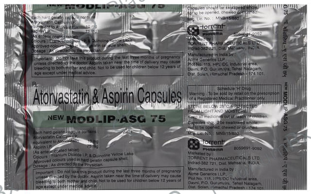 New Modlip Asg 75/10mg Capsule 10s