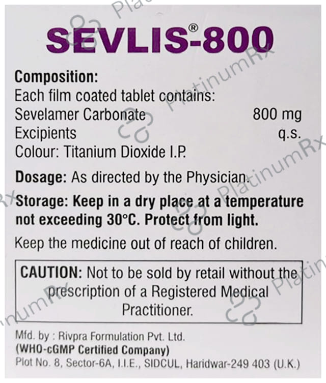 Sevlis 800mg Tablet