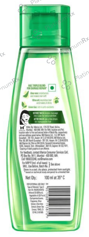 Hair & Care Triple Blend Aloe Vera, Olive Oil & Green Tea Damage Repair Hair Oil