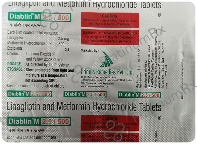 Diablin M 500/2.5mg Tablet 15s