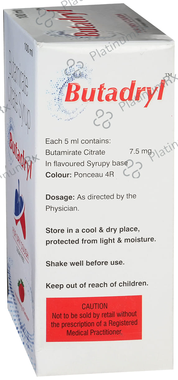 Butadryl 7.5mg Strawberry Syrup 100ml
