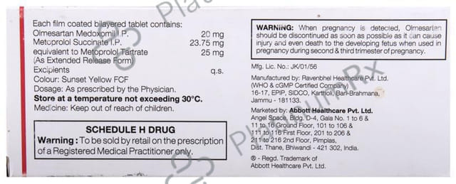 Winbp MT 25/20mg Tablet ER 10s