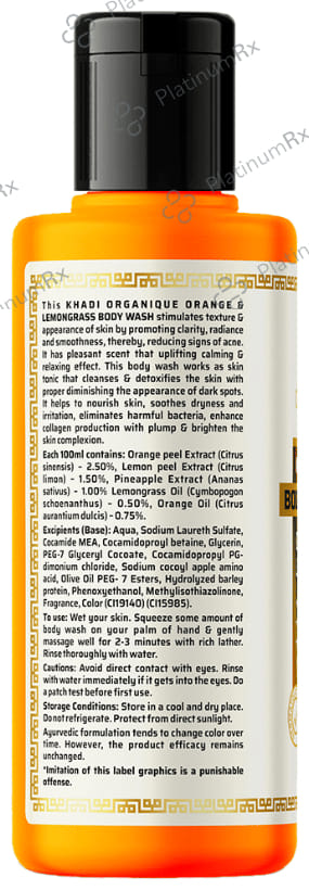 Khadi Organique Khadi Body Wash Orange and Lemongrass