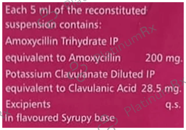 Evoxil CV 200/28.5mg Dry Syrup 30ml