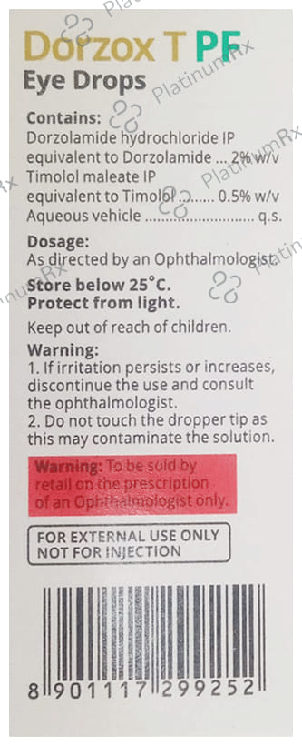 Dorzox T Pf Eye Drops 5ml