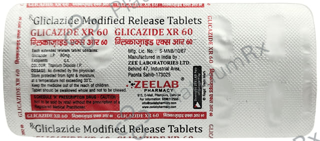 Glicazide 60mg Tablet XR 10s