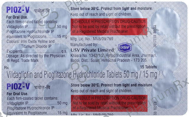 Pioz V 15/50mg Tablet 15s