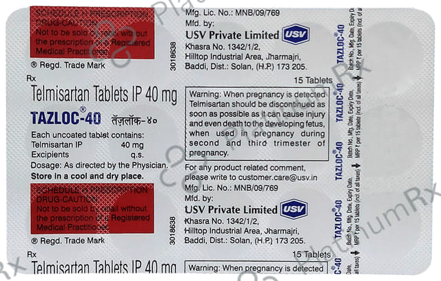 Tazloc 40mg Tablet 15s