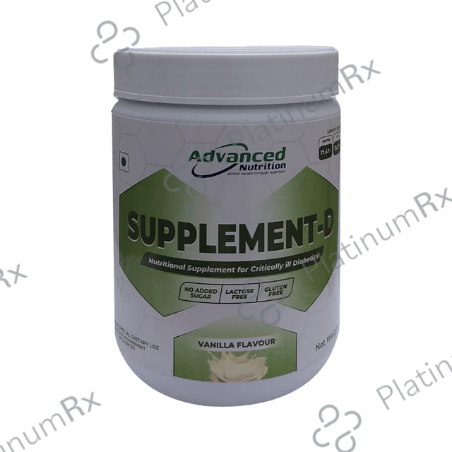 Supplement D Powder - Nutritional Supplement for Diabetics - Gluten, Lactose & Sugar Free - Flavour Vanilla