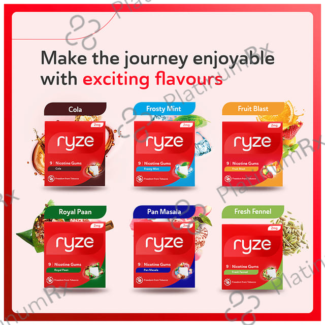 Ryze Nicotine Gums 2mg (9 Each) Fruit Blast