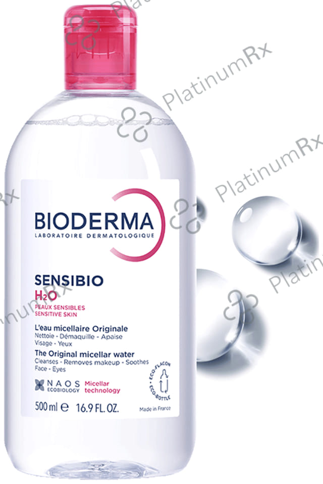 Bioderma Sensibio H2O Make-up Removing Micellar Water & Cleanser - For Sensitive Skin 500 ml