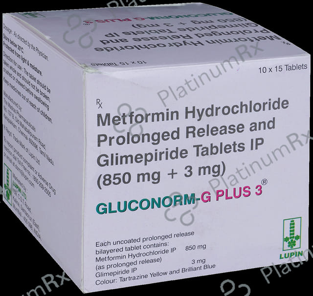 Gluconorm G Plus 3/850mg Tablet PR 15s