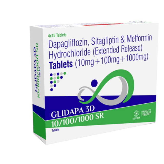 Glidapa 3D 10/1000/100mg Tablet ER 15s