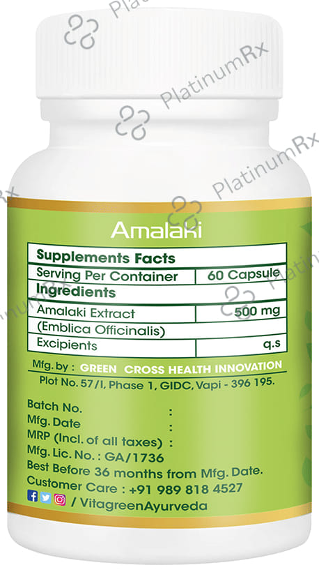 Vitagreen Amalaki 500mg Capsule 60s