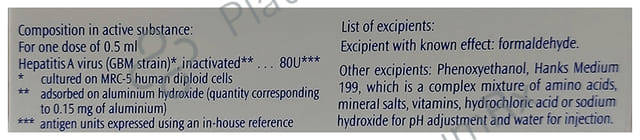 Avaxim 80IU Pediatric Injection 1s