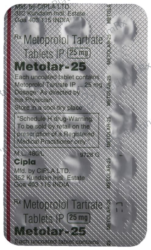 Metolar 25mg Tablet 15s