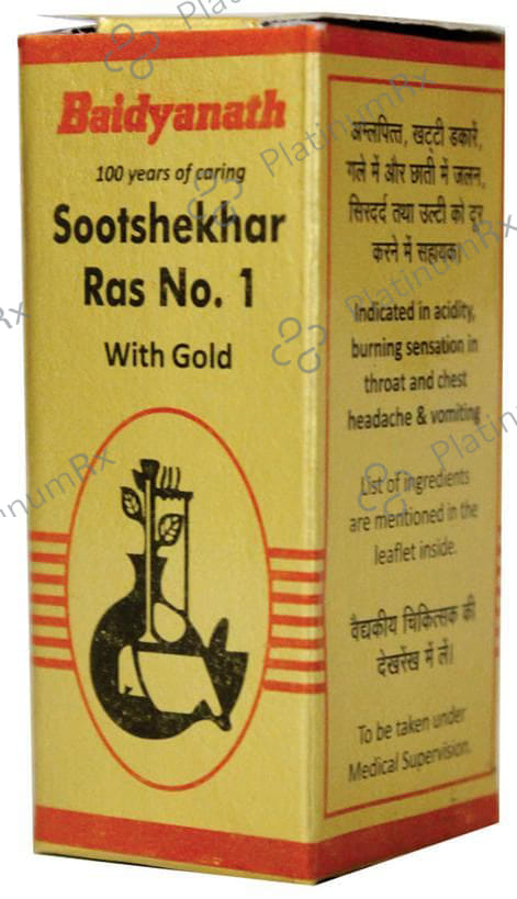 Baidyanath (Nagpur) Sootshekhar Ras No 1 with Gold Tablet 10 tablets