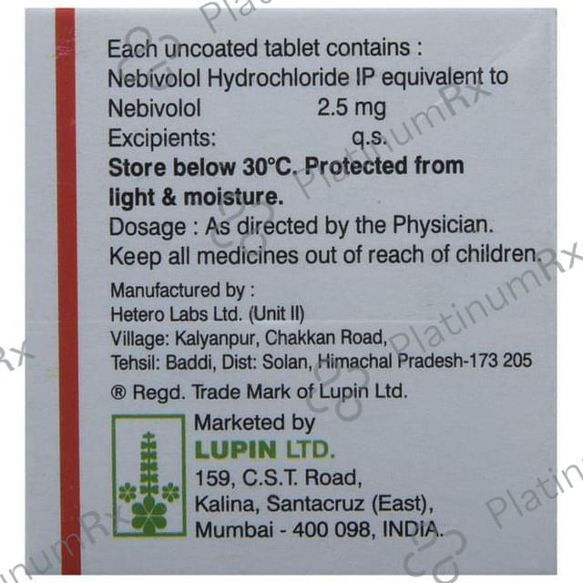 Nebistar 2.5mg Tablet 15s