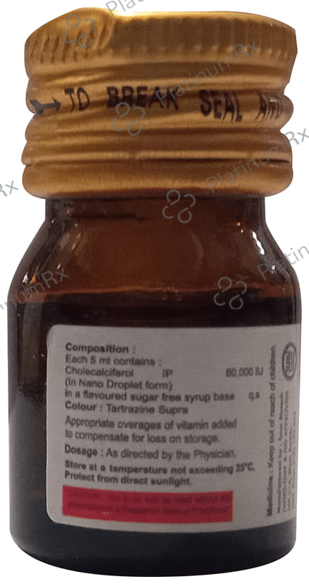 Kastro D3 60000IU Nano Shot Strawberry Flavour Sugar Free Solution 5ml