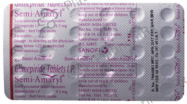 Semi Amaryl 0.5mg Tablet 30s