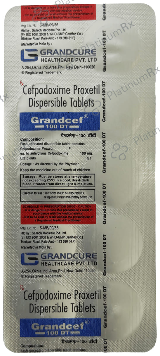Grandcef 100mg Tablet DT