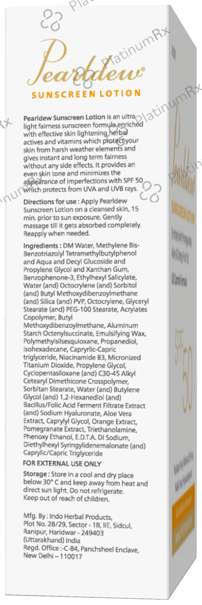 Pearldew Sunscreen SPF 50 Lotion 50ml