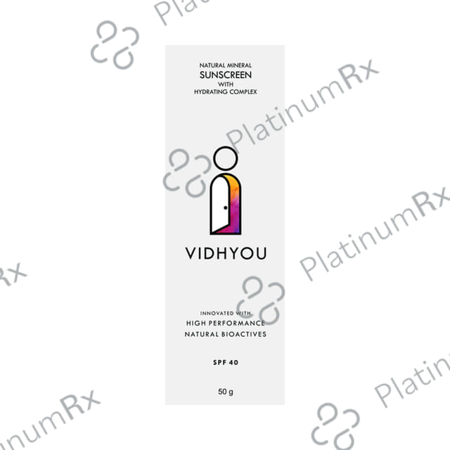 Vidhyou Natural Mineral Sunscreen with Hydrating Complex SPF 40 Lotion 50gm