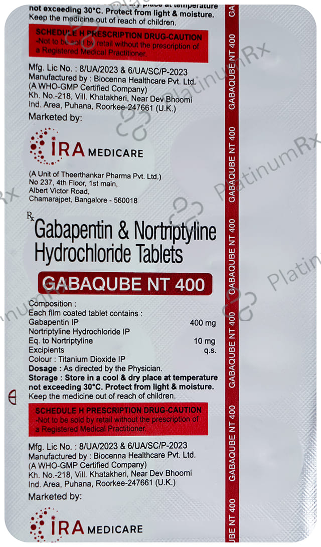 Gabaqube NT 400/10mg Tablet 10s