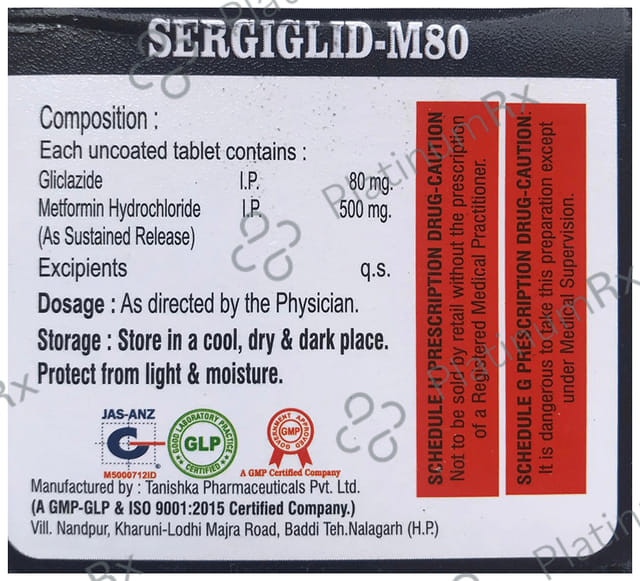 Sergiglid M 80 Tablet SR 10s
