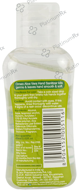 Omeo Hand Sanitizer Aloe Vera 60 ml