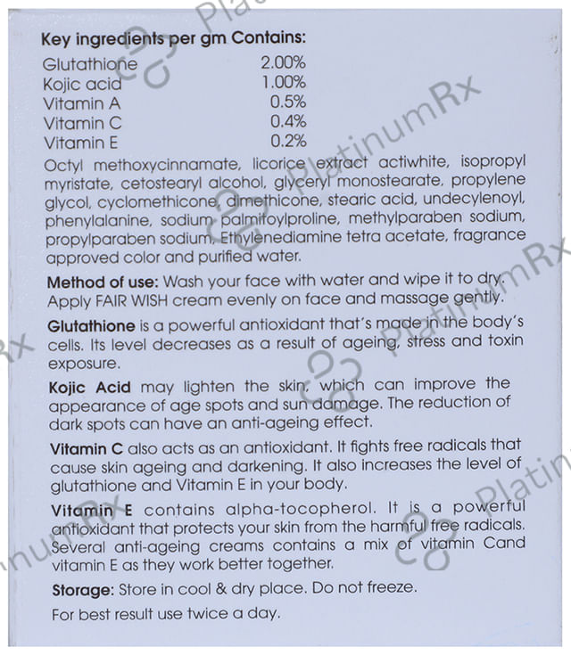 Fair Wish Cream Glutathione